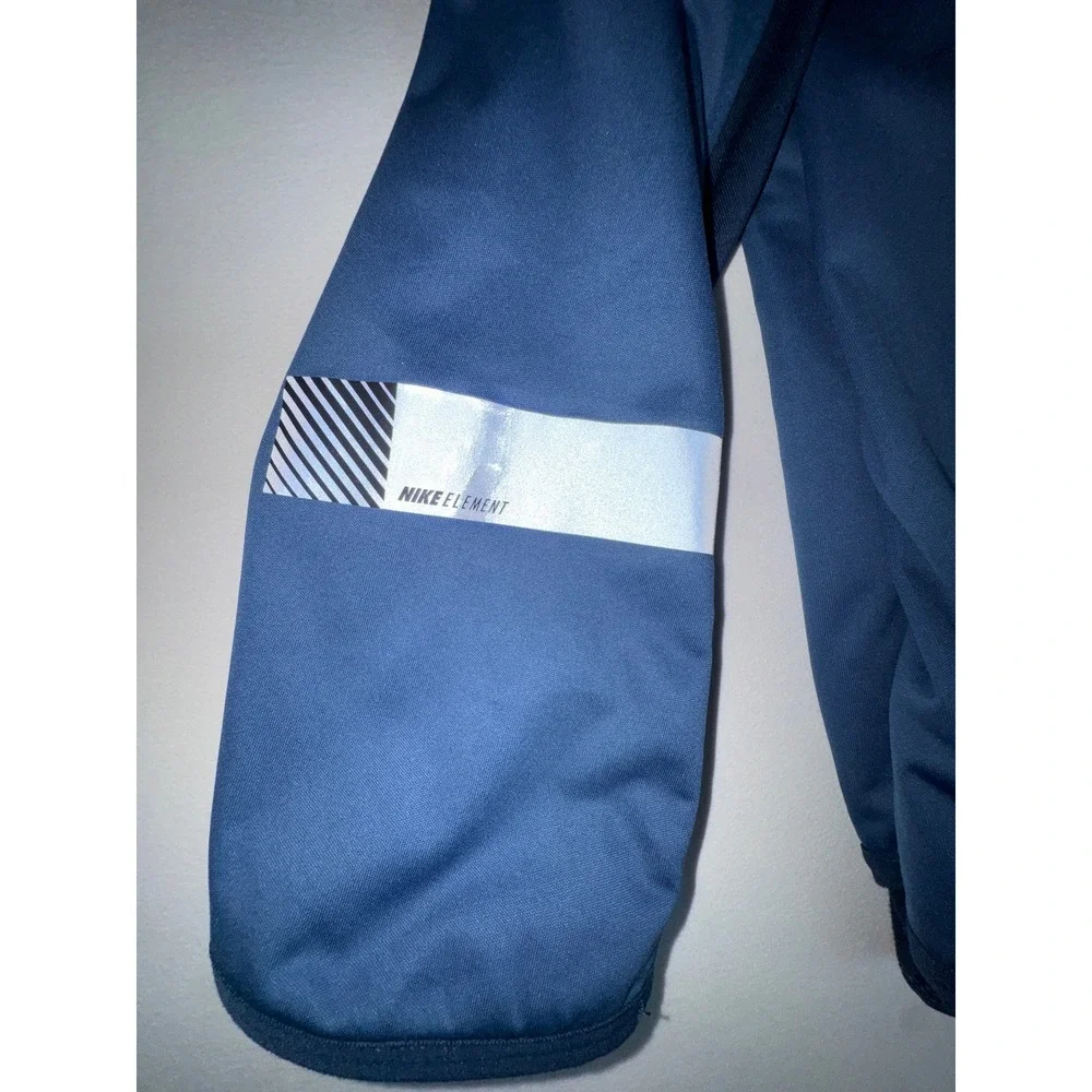 Nike Element Running Jacket Mens Large Blue Dri-FIT Full Zip Reflective Athletic